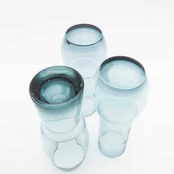 Tamara Aladin, vaser, 5 st, glas, Riihimäen Lasi, Finland, 1960/70-tal.