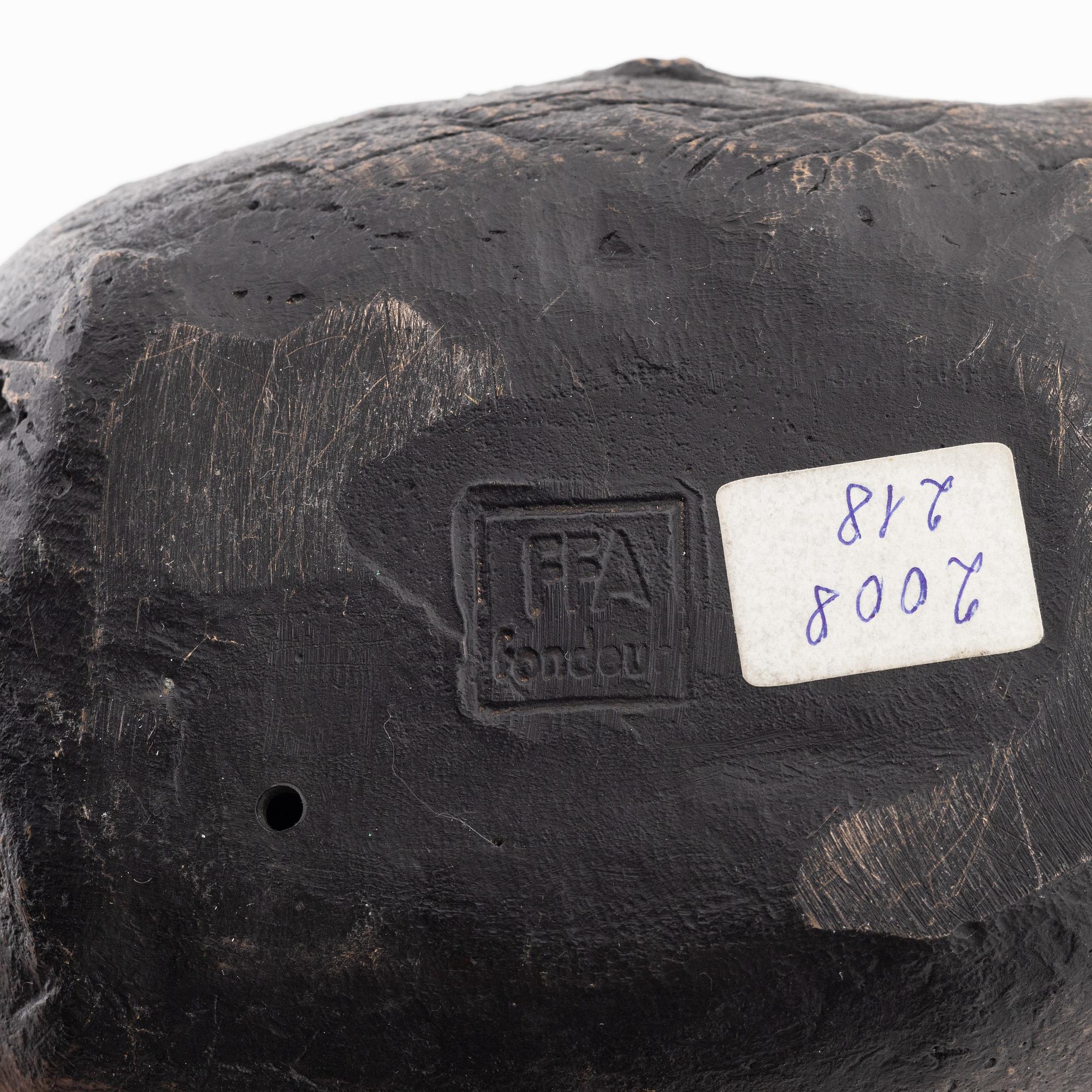 Henrik Allert, sculpture. Signed. Foundry mark. Bronze, total height 14 cm, length 17 cm.