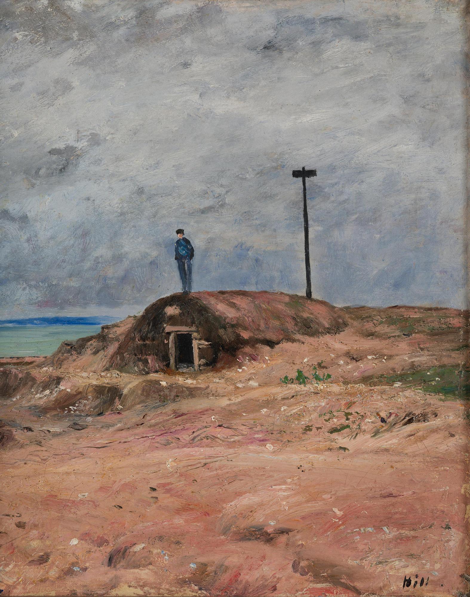 Carl Fredrik Hill, "Jordkällare med figur, Luc-sur-Mer".