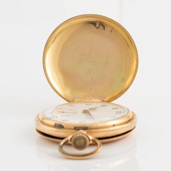 Pocket watch, 14K gold, hunter, 51 mm.