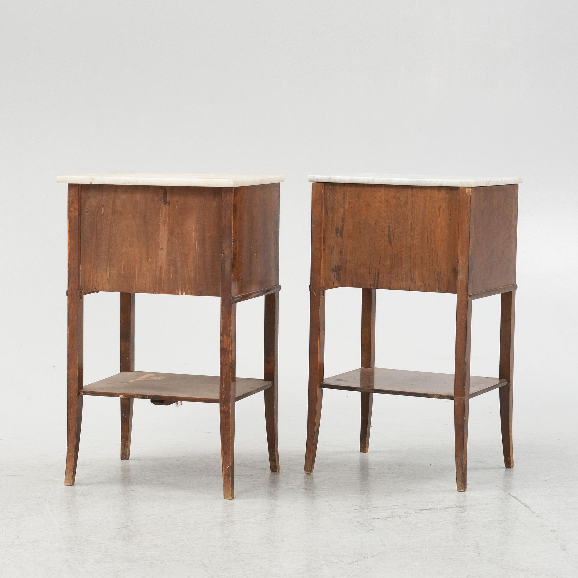 A pair of bedside tables, 1920's/30's.