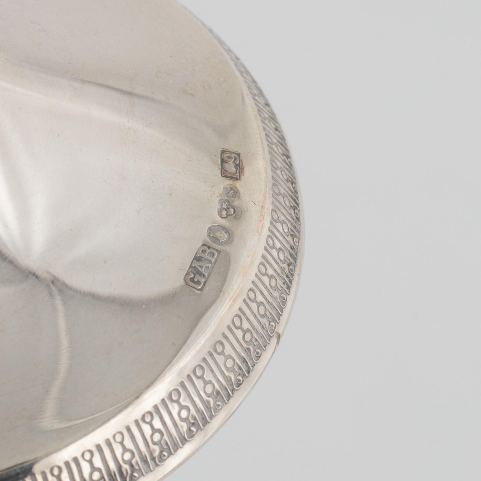 Candlesticks, silver, two pairs and two odd ones, MGAB, GAB, and Ceson Guldvaru Ab, Sweden, 1957-1981.