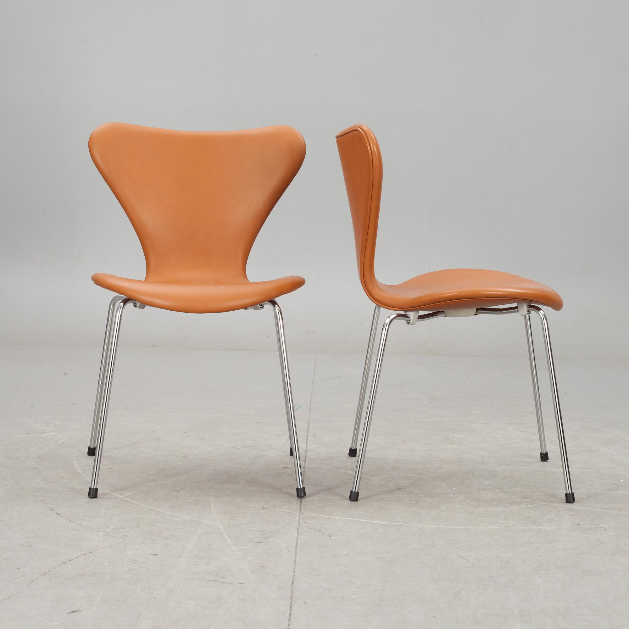 STOLAR, 6 st, "sjuan", Arne Jacobsen, Fritz Hansen.