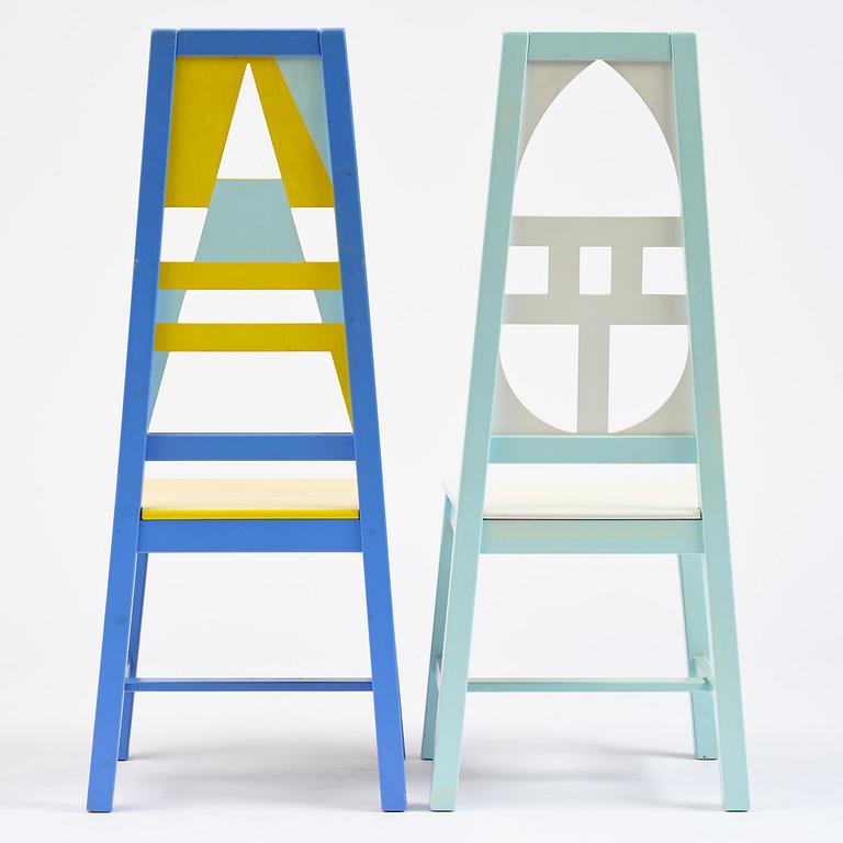 Mårten Andersson, a set of six chairs, "Från gryning till natt" (From Dawn to Night), 1998.