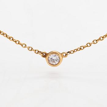Tiffany & Co, Elsa Peretti, kaulakoru, "Diamonds by the Yard", 18K kultaa ja briljanttihiottu timantti n. 0.05 ct.