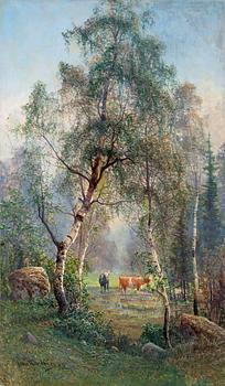 38. Johan (John) Kindborg, Summer landscape with cattle.