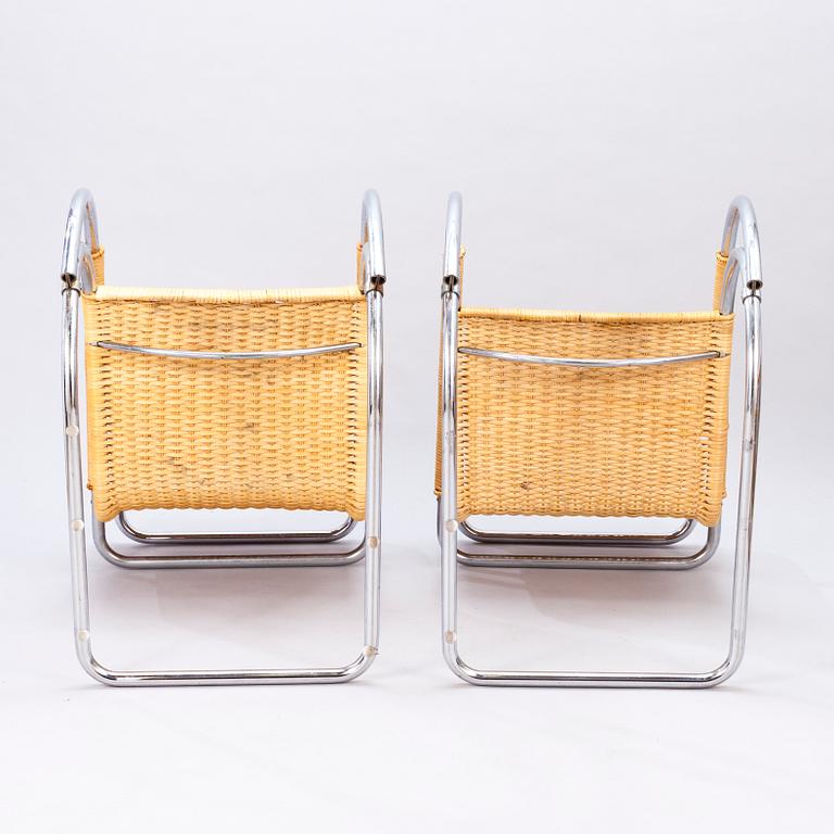 LUDWIG MIES VAN DER ROHE, fåtöljer, ett par, modell MR 20", 1960-talets slut.