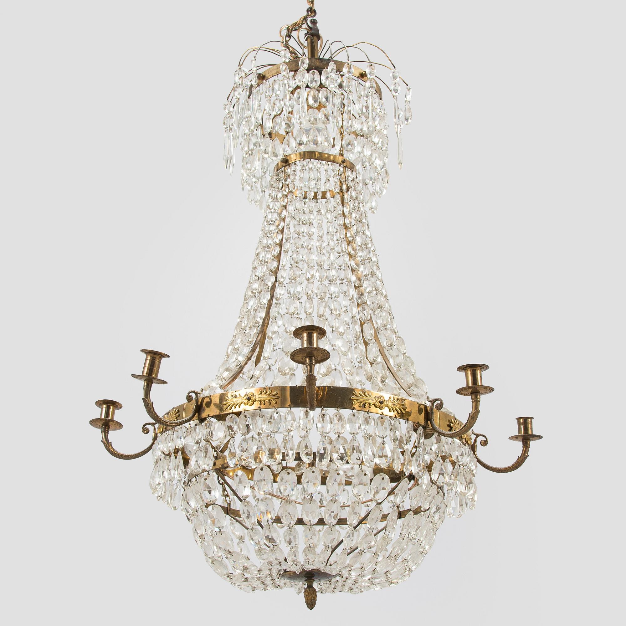 An Empire style chandelier, first half of the 20th century.
