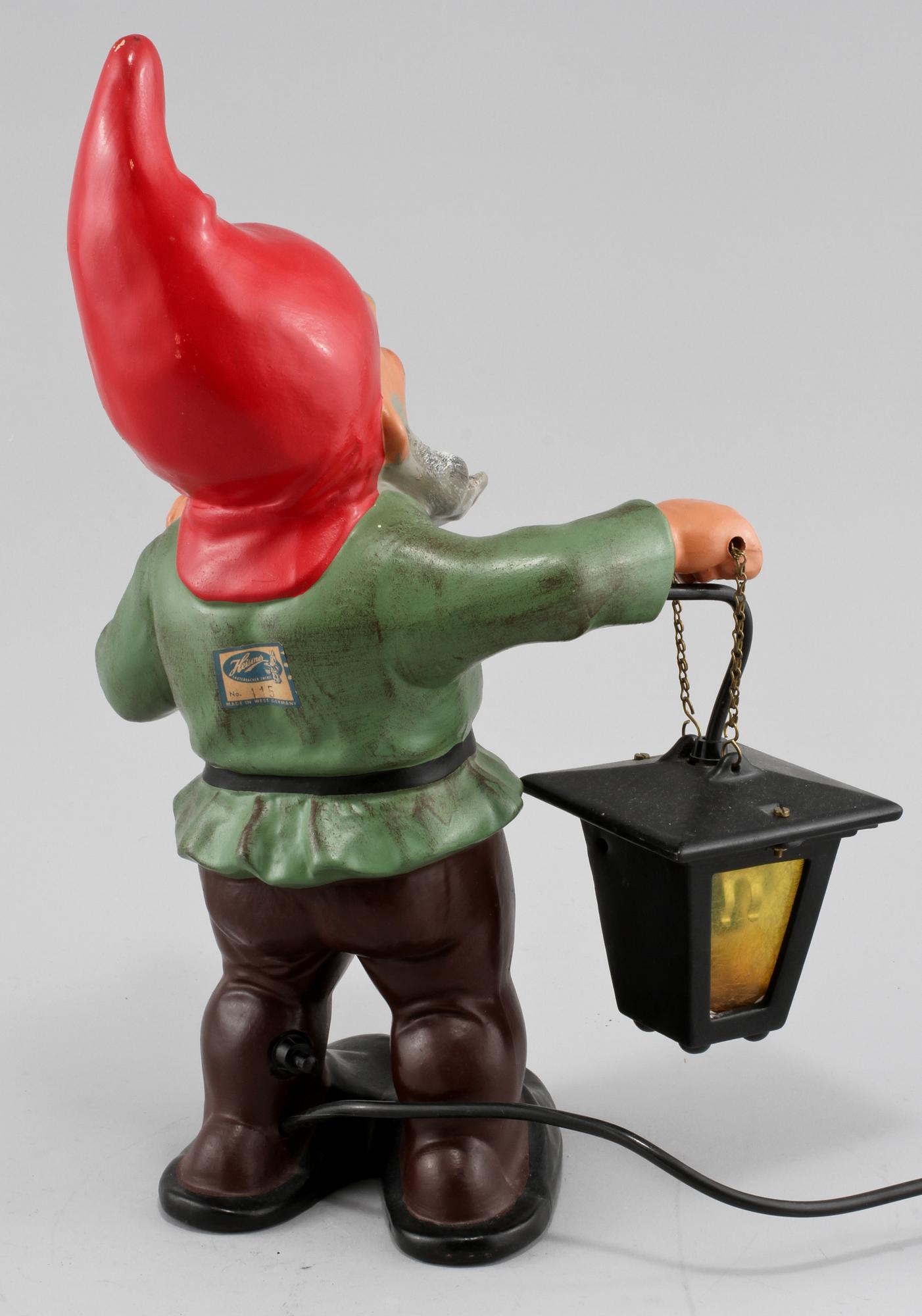 TOMTE med LYKTA, lergods, Heissner, Tyskland, 1900-talets andra hälft.