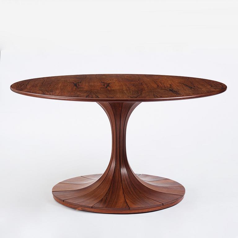 Karl Erik Ekselius, a rosewood veneered dining table, J.O. Carlssons Möbel AB, Vetlanda, 1960-70s.