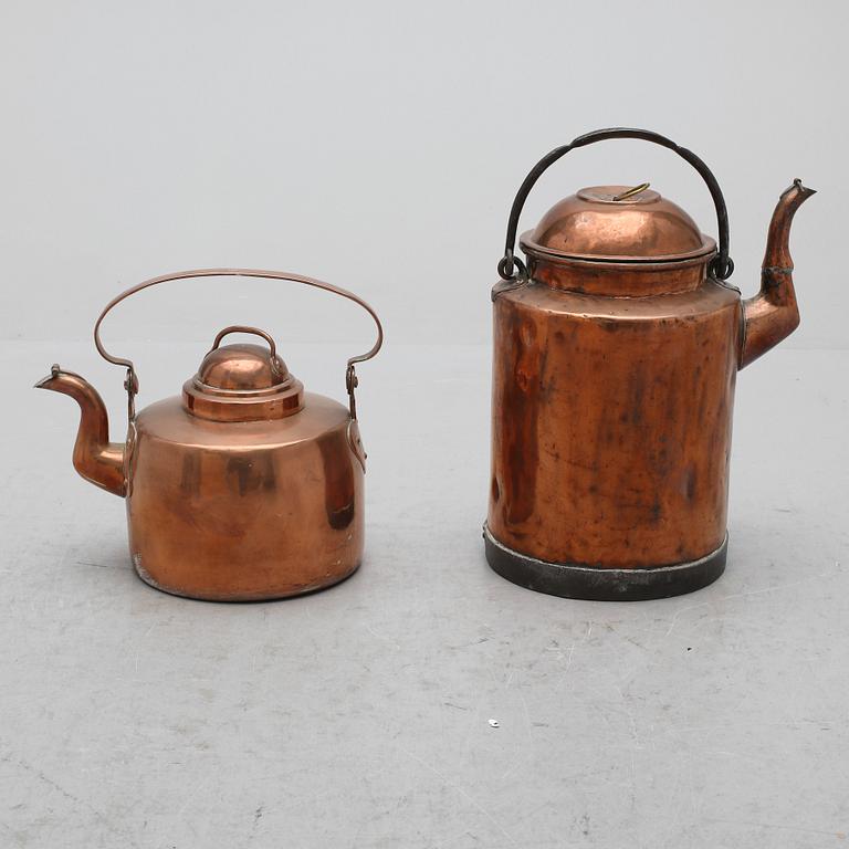 KITTEL SAMT KANNA, koppar, 1800-tal samt sekelskiftet 1900.
