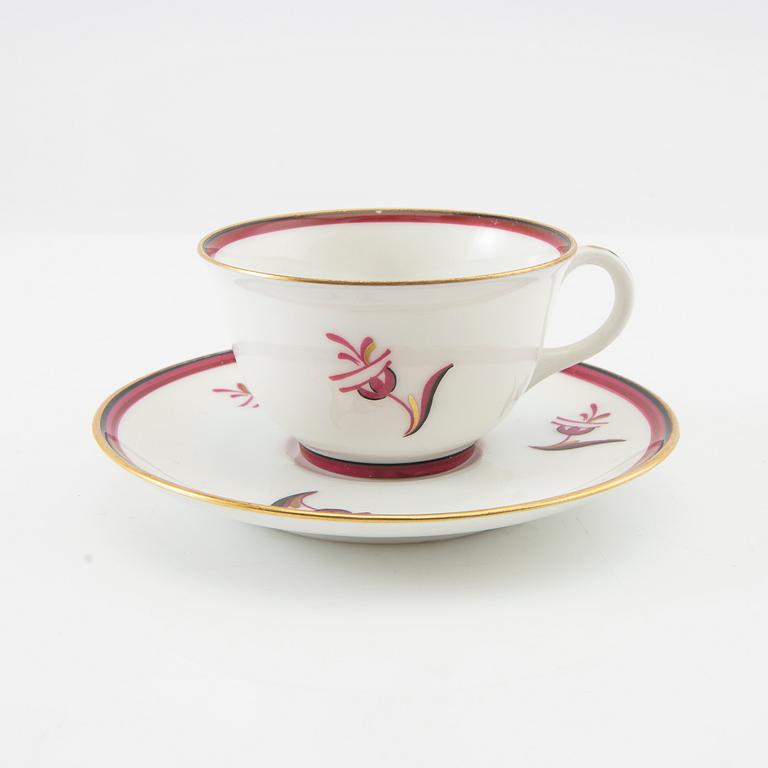 Einar Forseth, copper with plate and saucers 4 dlr "Diana" Lidköping porcelain.
