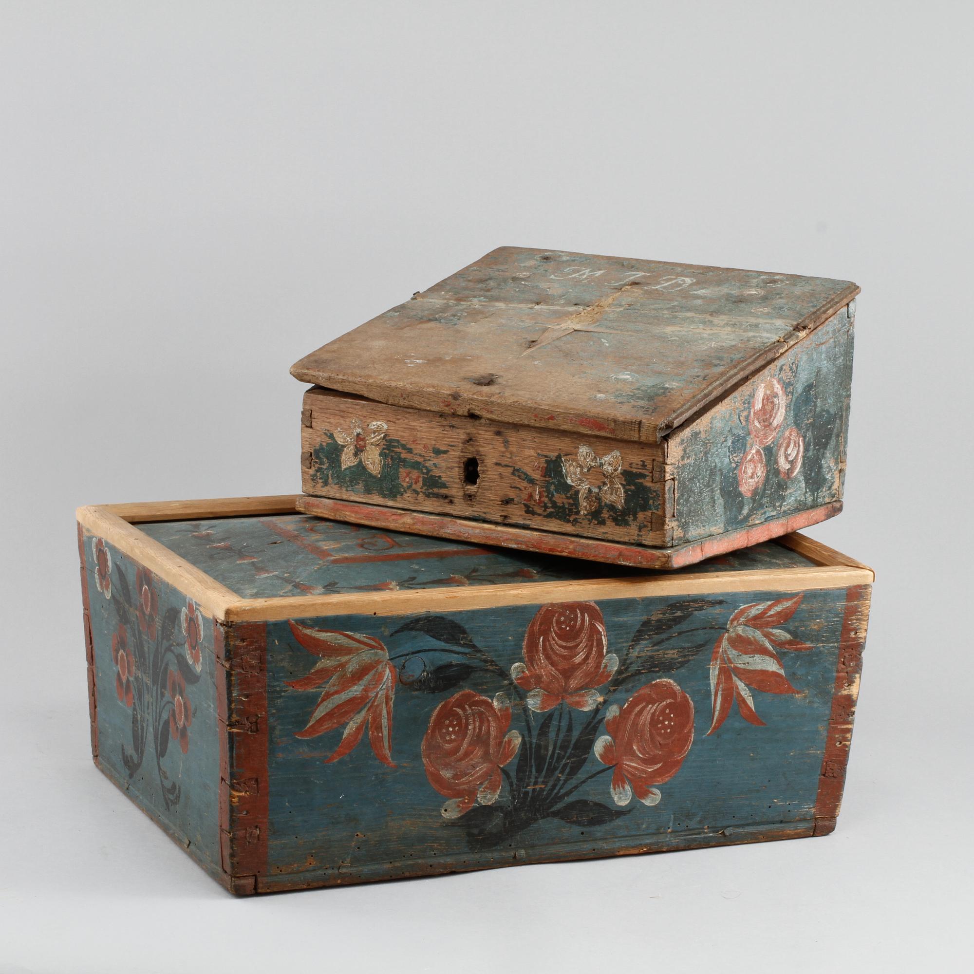 SKRIN, 2 st, allmoge, 1700/1800-tal.