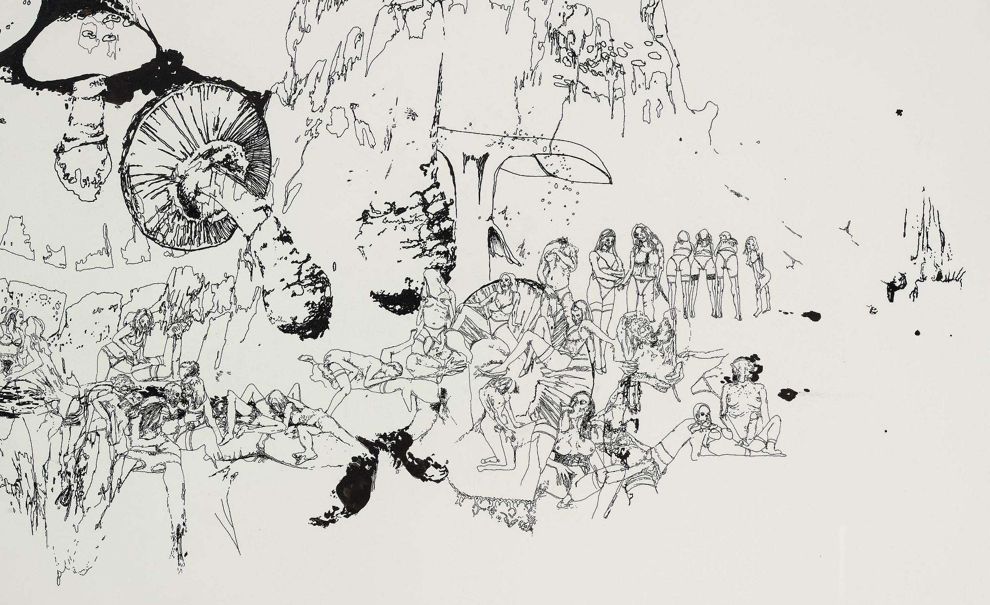 Matt Greene, executed in 2003, ink and crayon on paper.