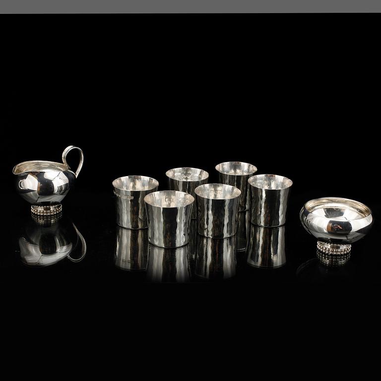PARTI SILVER, 16 delar, bl a Hans Wigardt, Norrköping 1994. Total vikt ca 584 gram.