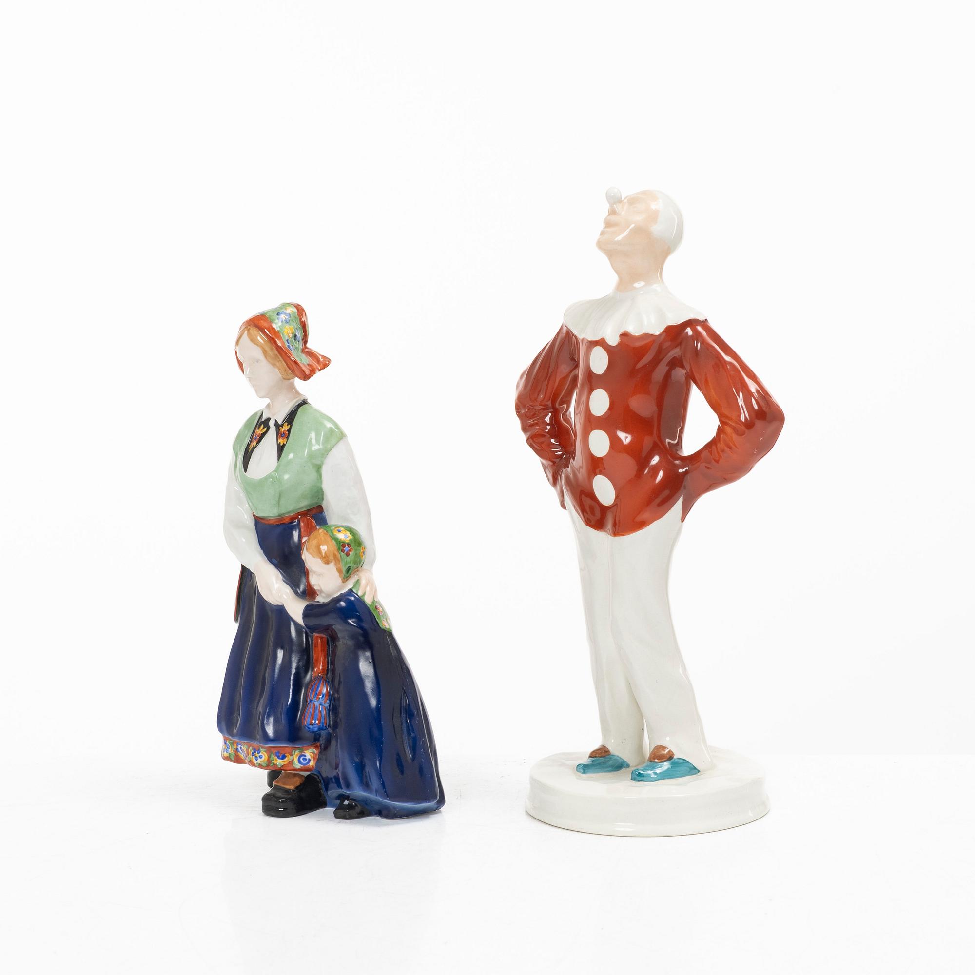 Two creamware figurines, Rörstrand, Sweden, early 20th century.