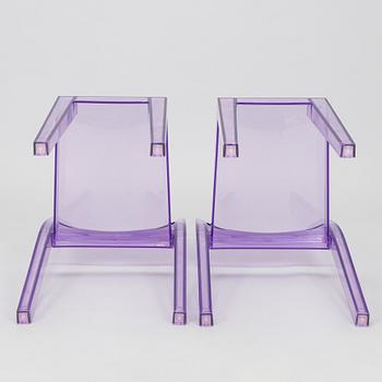 Kartell, Philippe Starck, two "La Marie" chairs and a "Francois Ghost" mirror, Italy.