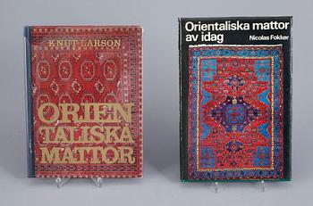 PARTI BÖCKER OM MATTOR, 8 st, bla "Orientaliska mattor" av Knut Larsson, 1962.
