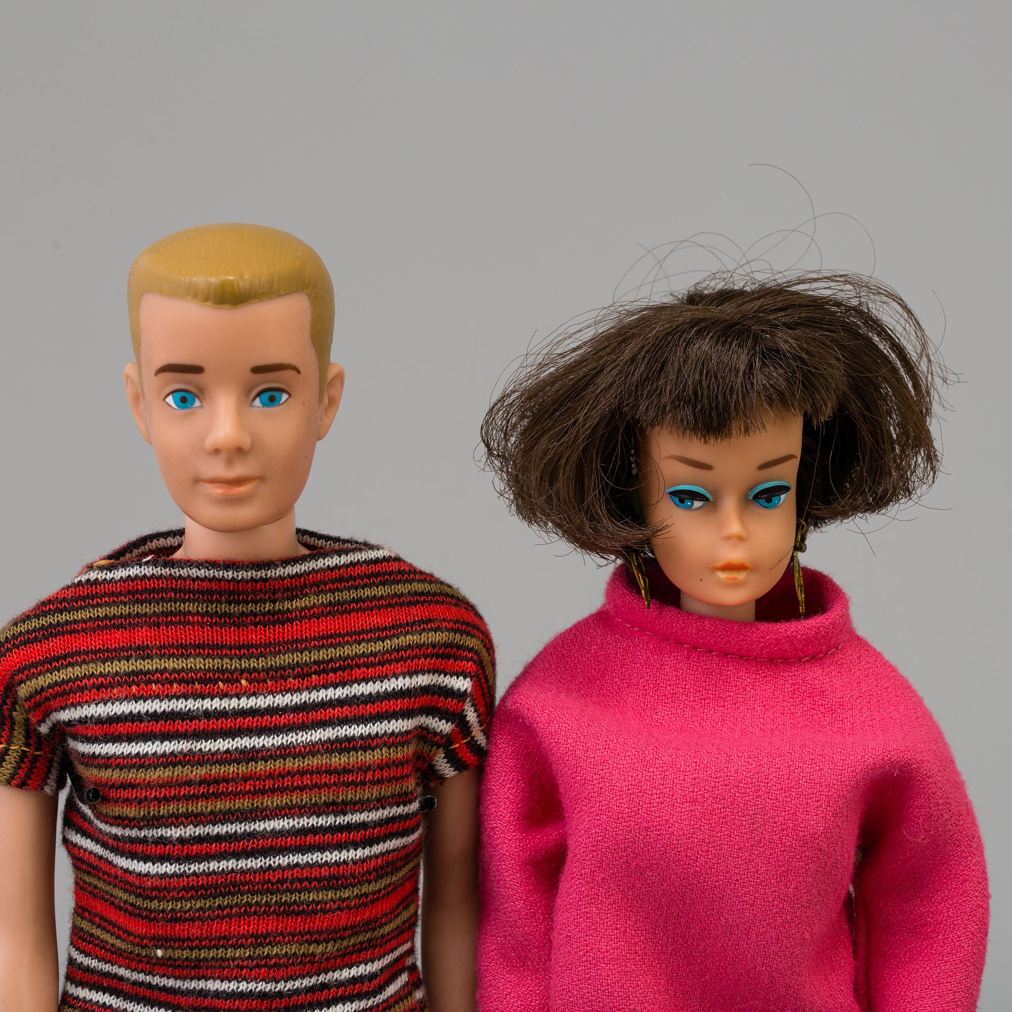 4 Barbiedolls, mattel 1960's.