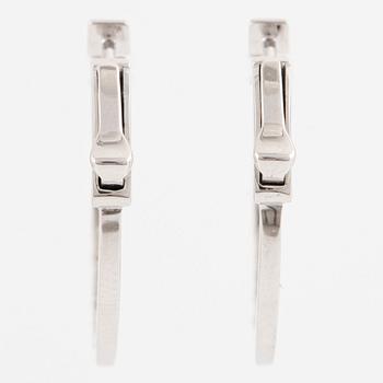 Earrings, hoops, 18K white gold with brilliant-cut diamonds.