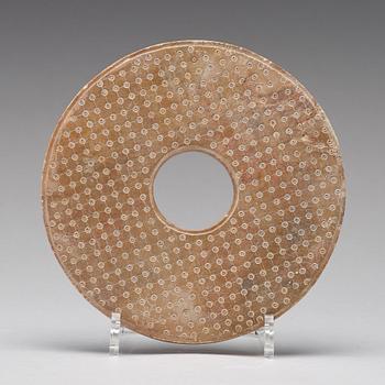 A Bi disc, probably Han dynasty (206 BC - 220 AD).