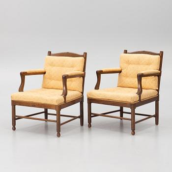 Armchairs, a pair, known as Gripsholm armchairs, second half of the 20th century.