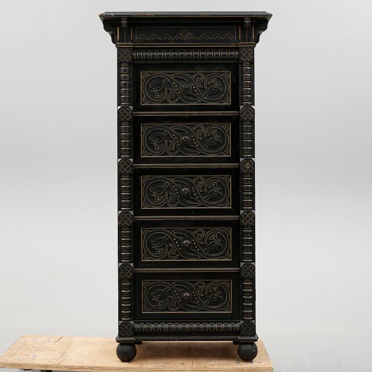 SKRIVBYRÅ, fornnordisk stil, sent 1800-tal.