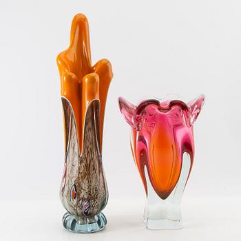 Vases 2 pcs mid-20th century glass.