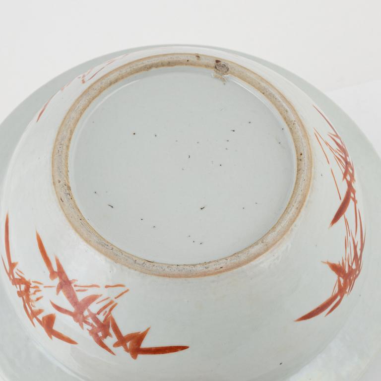 A Chinese punch bowl, late 19th Century.