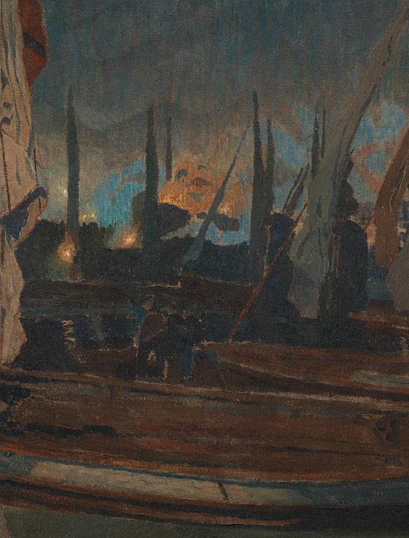 Carl Wilhelmson, "Inkomna fiskebåtar".