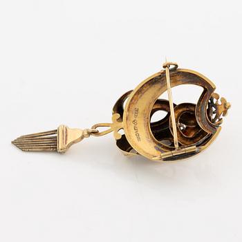 Brooch, 18K gold, Gustaf Dahlgren & Co, Malmö, 1876.