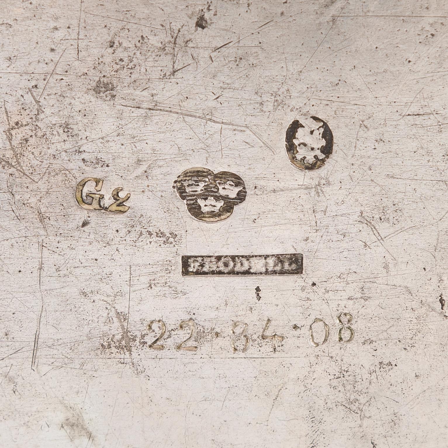 A late 18th-century parcel-gilt silver box, maker's mark of Henrik Frodell, Stockholm 1789.