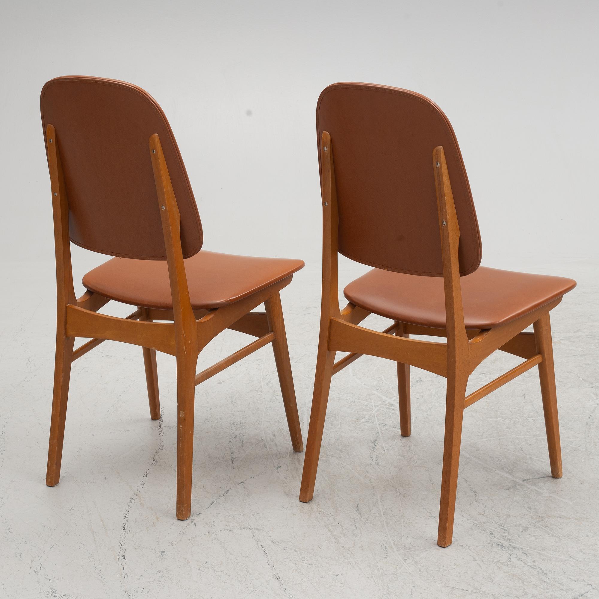 Matbord och sex stolar, 1960/70-tal.
