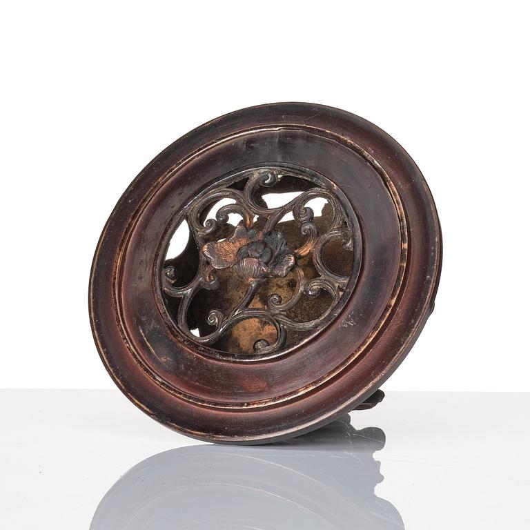 A Japanese insence burner with cover and liner, 19th Century.