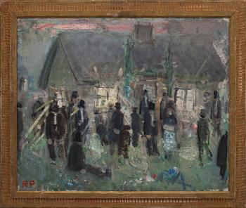 RAGNAR PERSON, oljemålning på pannå, monogramsignerad.