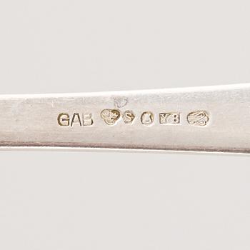 Jacob Ängman, cutlery set, 45 pieces, silver, model Rosenholm.