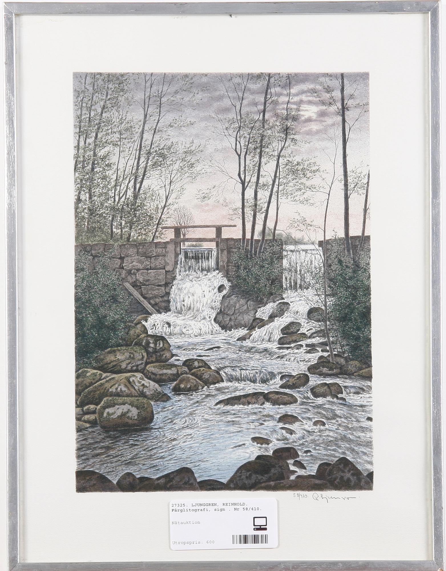 LJUNGGREN, REINHOLD. Färglitografi, sign . Nr 58/410.