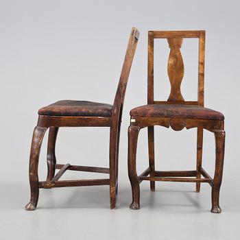 STOLAR, ett par, senbarock, 1700-tal.