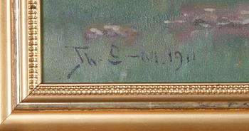 SANDSTRÖM, THERESIA. Olja på duk. Sign o dat -1911.