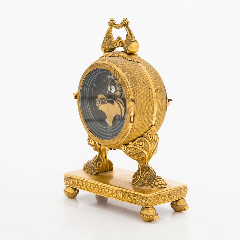 Pöytäkello, kullattua metallia, Ranska 1800-luvun loppupuoli.