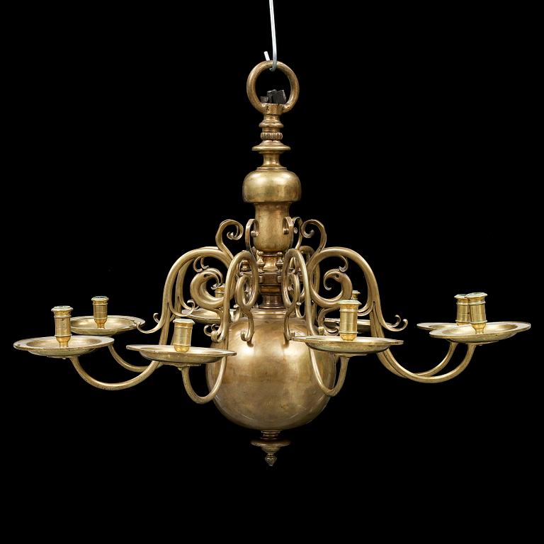 A baroque style chandelier.