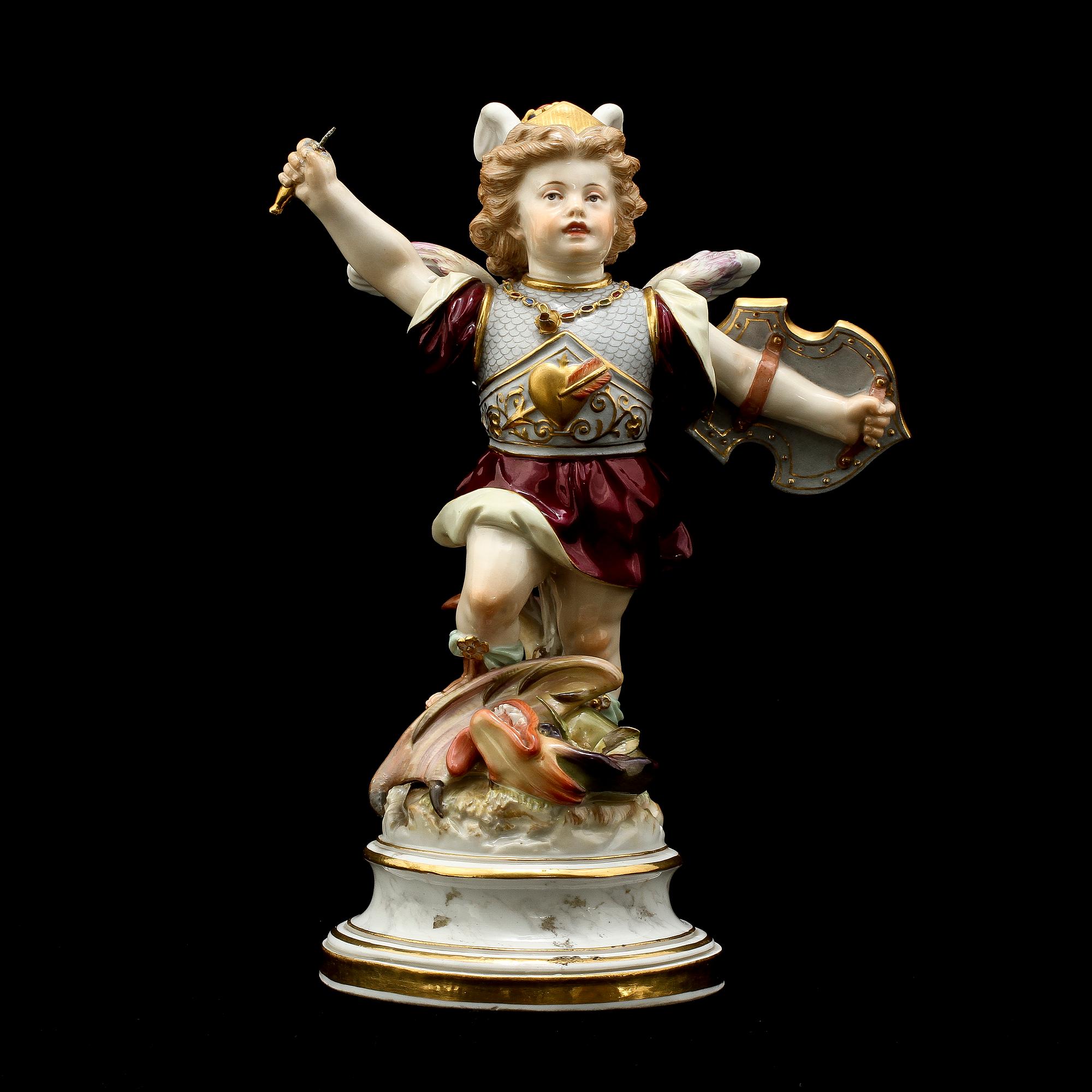 FIGURIN, porslin, Meissen, omkring 1900.