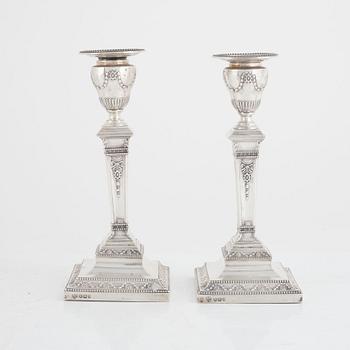 Hawksworth, Eyre & Co Ltd, ljusstakar, ett par, silver,  Sheffield 1896.
