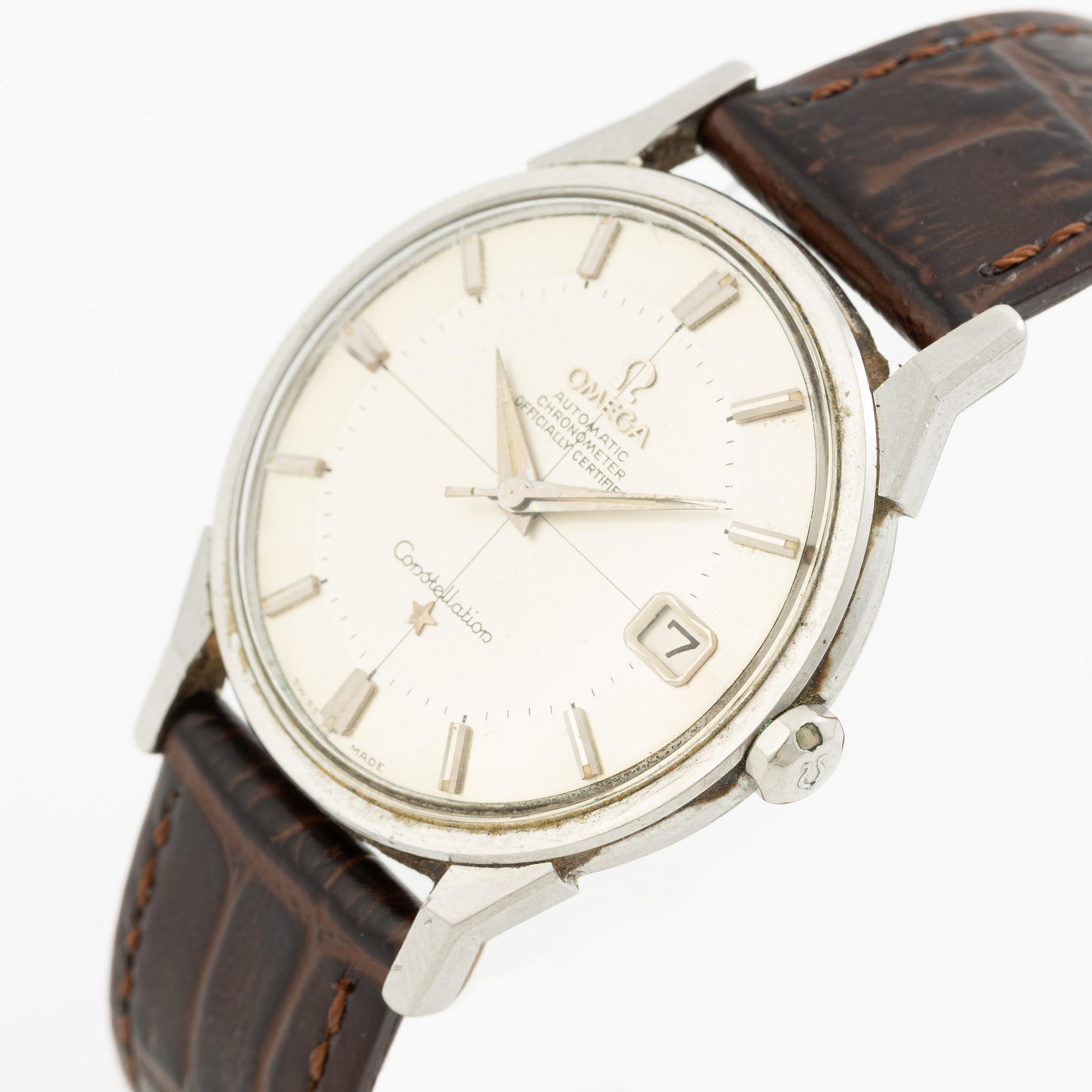 Omega, Constellation, Calendar, Chronometer, "Pie-Pan", armbandsur, 34 mm.