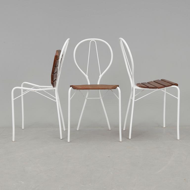 TRÄDGÅRDSSTOLAR, 3st, "Pia" Tore Ahlsén, Gärsnäs, formgivna 1942.