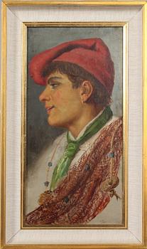 OKÄND KONSTNÄR, olja på duk, signerad, 1800-tal.