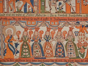 A traditional folk art painting attributed to Anders Andersson, Femsjö (1782-1865).