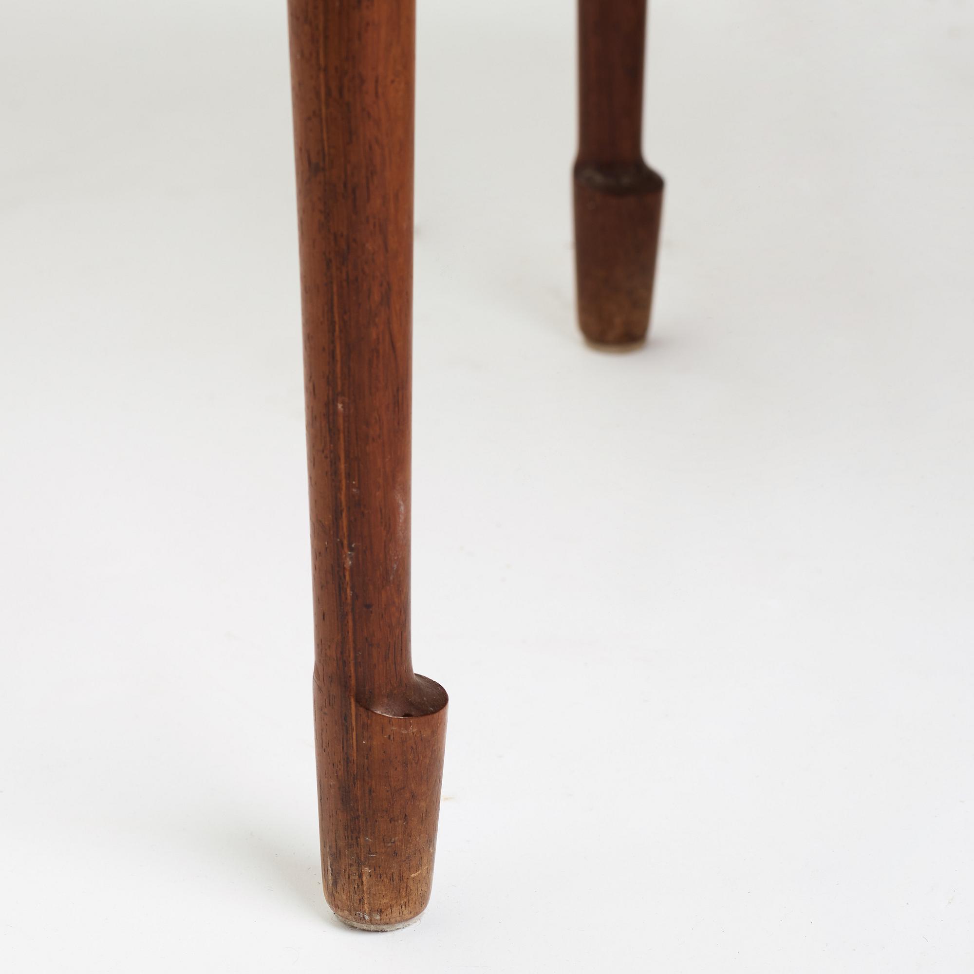 BERNT PETERSEN, a pair of rosewood veneered side tables from Wörts Möbelfabrik, Denmark, 1950's.