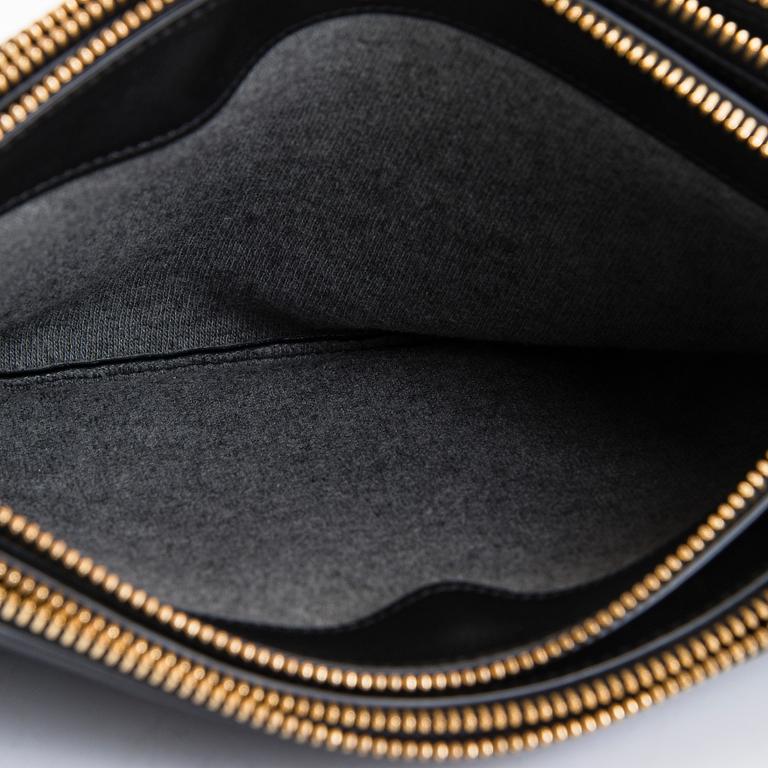 Céline, A black leather 'Trio' Bag.
