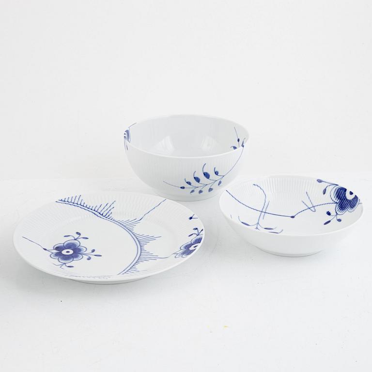 Service parts, 13 pcs, porcelain, "Blue Fluted Mega", Royal Copenhagen, Denmark.